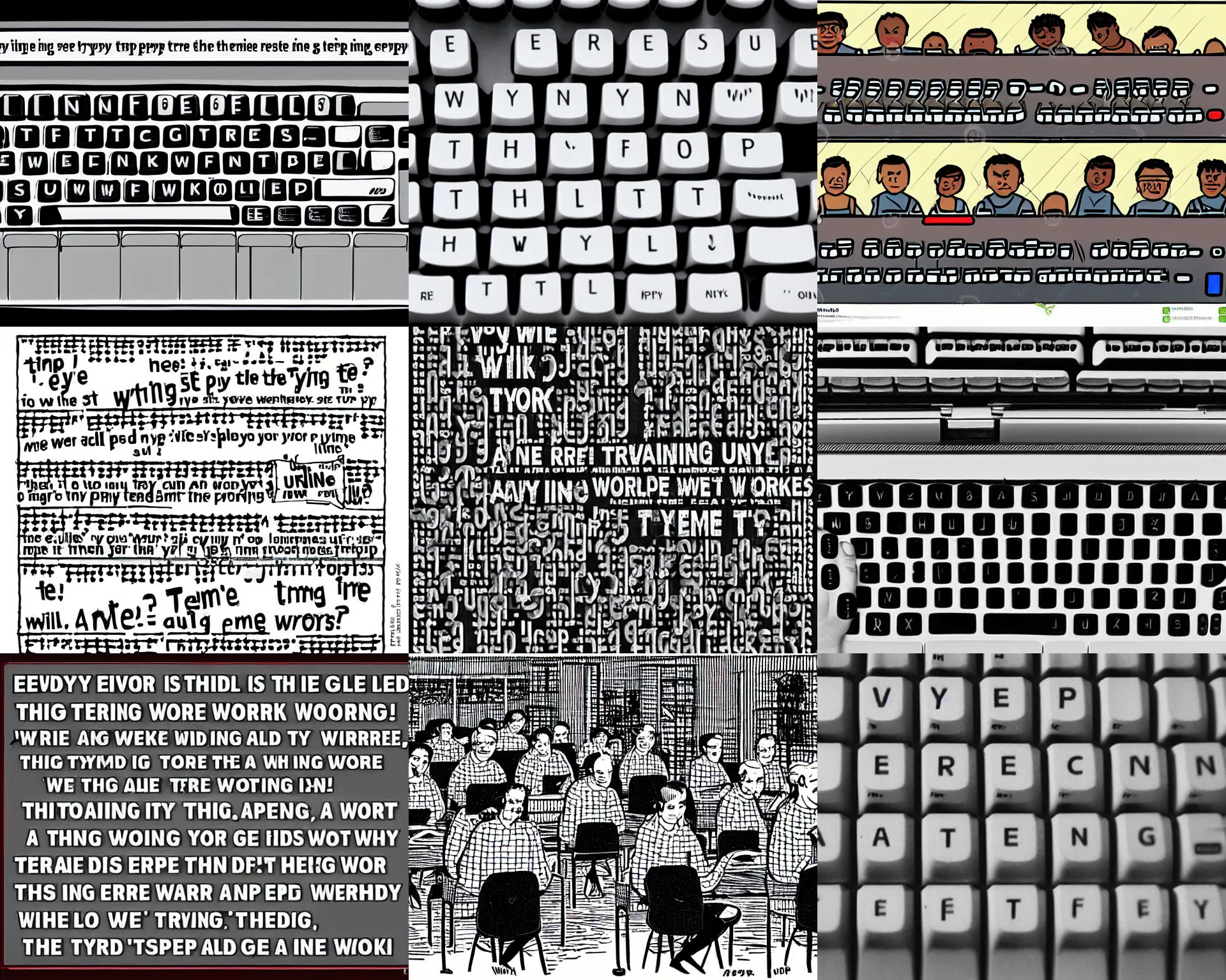 Prompt: everyone is typing Will someone please stop typing? Everyone is typing at the same time. Someone is typing at the end of the day? I hope it's me. everyone is typing in a creative work Anyone can just type away Why are all of them typing? I wonder what will happen to the typing if they all get caught up in this. I wonder who is typing this. The work of all will be erased with that keyboard click. They're all going to be so busy typing! I don't like what we're watching, I feel like we're all going to be done by now. profile picture by Greg Rutkowski, intricate details, dynamic portrait, futuristic, volumetric lights, streetwear, studio ghibli, Organic Painting , Matte Painting, geometric shapes, hard edges, trending on the artstation, fantasy LUT, realistic by Sachin Teng + Martin Grip + Moebius + Patrick Gleason, smooth, sharp focus, illustration, art by John Collier and Albert Aublet and Krenz Cushart and Artem Demura and Alphonse Mucha, techwear, Industrial Scifi, detailed illustration, character portrait,