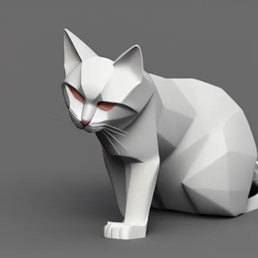 Prompt: low poly cat , octane render , 4k , HD