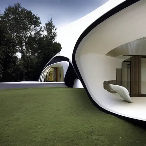 Image similar to house designed by zaha hadid