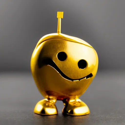 Prompt: golden emogi poop trophy macro