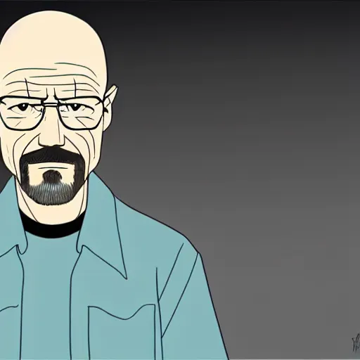 Image similar to Walter White in anime artstyle