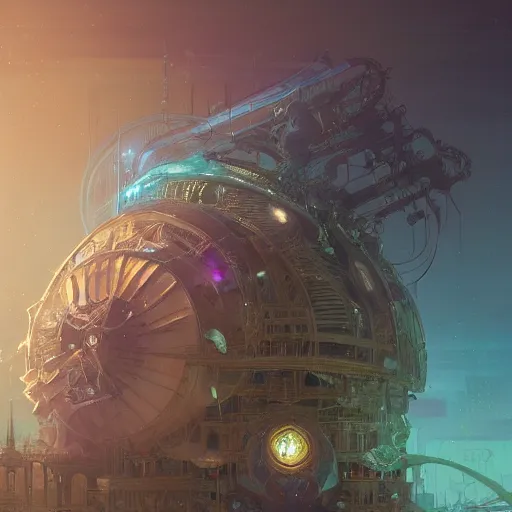 Image similar to a highly detailed digital image of an imagination machine, concept art, artstation, cgsociety, very detailed, intricate, detailed illustration, by greg rutkowski and alphonse mucha, Paul Lehr and Beeple, iridescent accents, ray tracing, product lighting, sharp, smooth, masterpiece