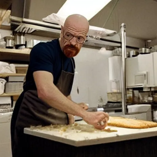 Image similar to walter white bakes bread, bakes bread