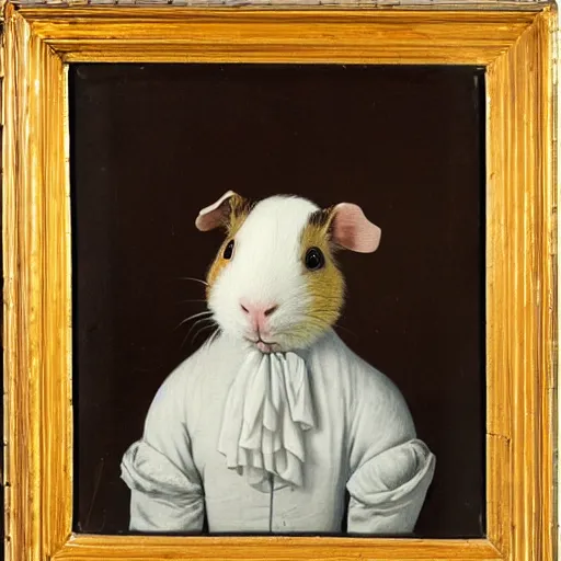 Prompt: a guinea pig, 1 7 0 0 s portrait, sailor uniform