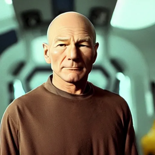 Image similar to patrick stewart as luke skywalker