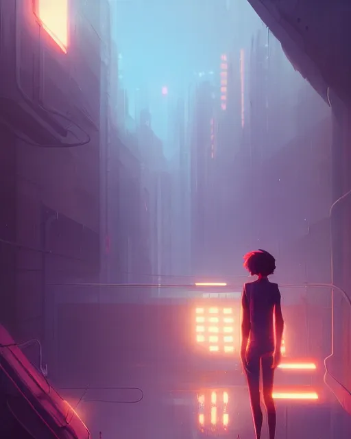 Image similar to ranxerox by greg rutkowski, loish, rhads, beeple, makoto shinkai and lois van baarle, ilya kuvshinov, rossdraws, tom bagshaw, alphonse mucho, global illumination, detailed and intricate environment