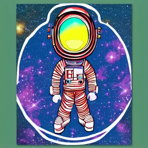 Image similar to rainbow cosmic astronaut