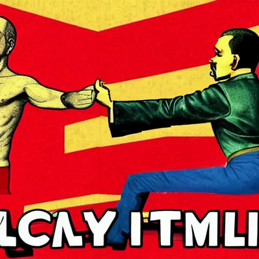 Image similar to lgbt art, tom of finland style, vladimir lenin, in billy herrington body, communism art in 4 k, high quality