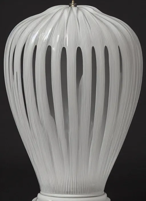 Prompt: Table lamp designed by Rene Lalique