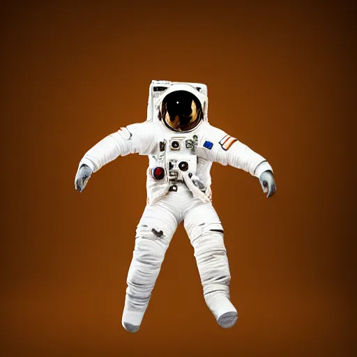 Image similar to photograph of an astronaut, black background, only arms and legs are lit, full body photo,, 8 k