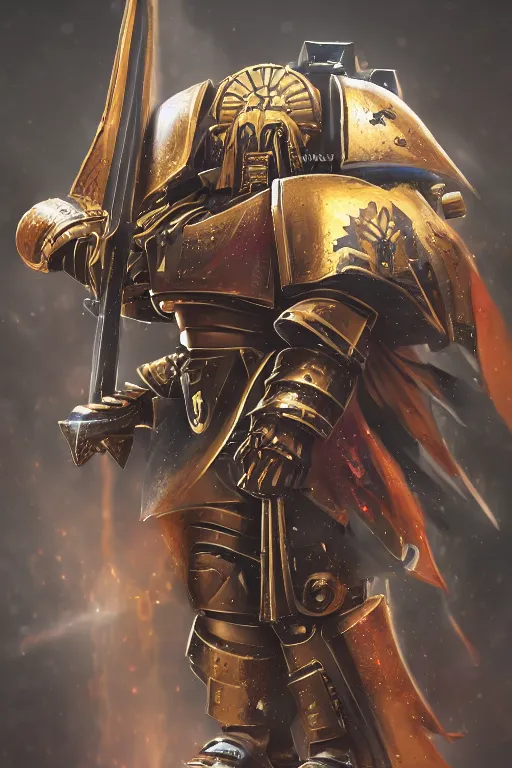 Image similar to armor portrait heros warhammer 4 0 k horus heresy fanart - the primarchs emperor by johannes helgeson animated with vfx concept artist & illustrator global illumination ray tracing hdr fanart arstation zbrush central hardmesh 8 k octane renderer comics stylized