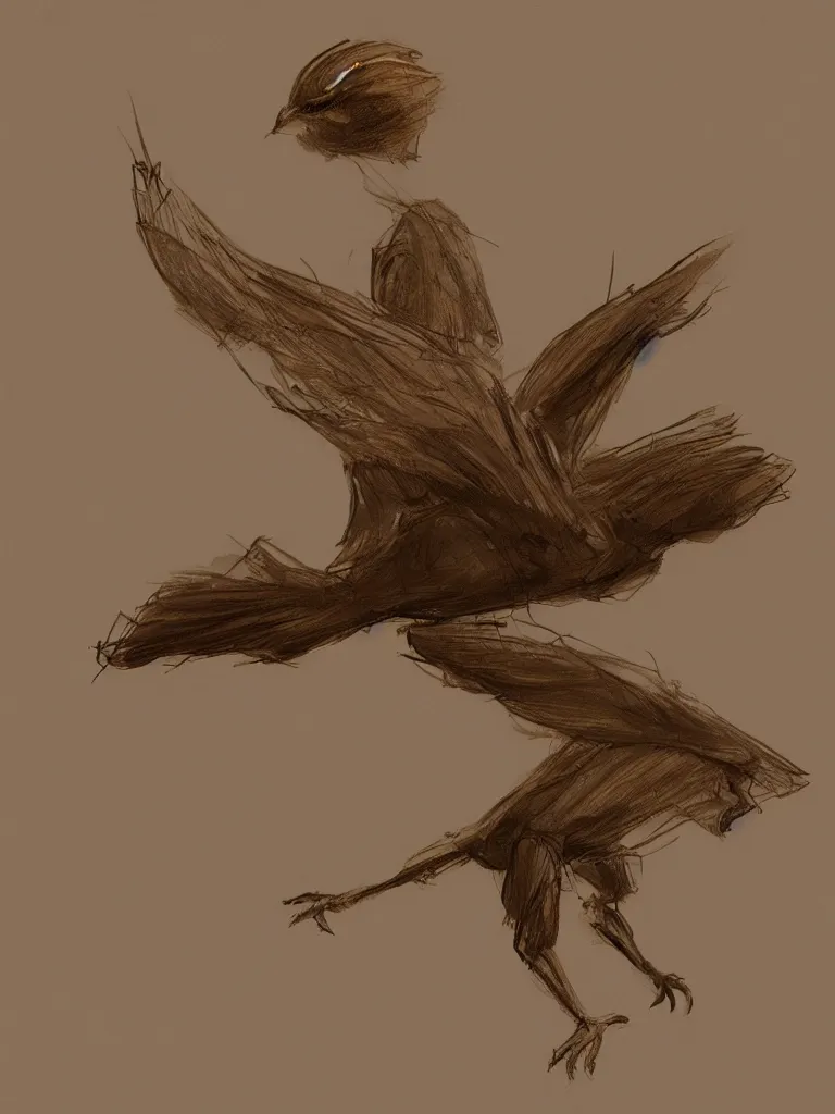 Image similar to human bird, by disney concept artists, blunt borders, rule of thirds, golden ratio