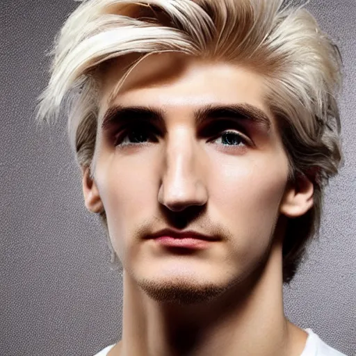 Image similar to really handsome gigachad xqc, beauty magazine photograph