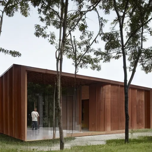 Prompt: a house designed by ai weiwei architects