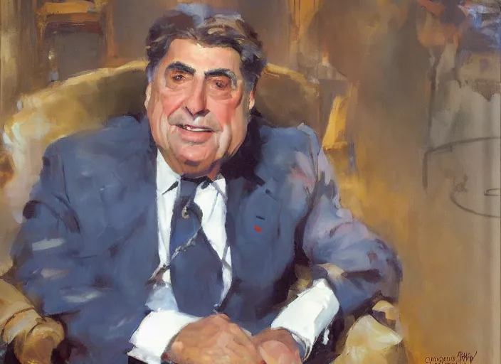 Image similar to a highly detailed beautiful portrait of don francisco, by gregory manchess, james gurney, james jean