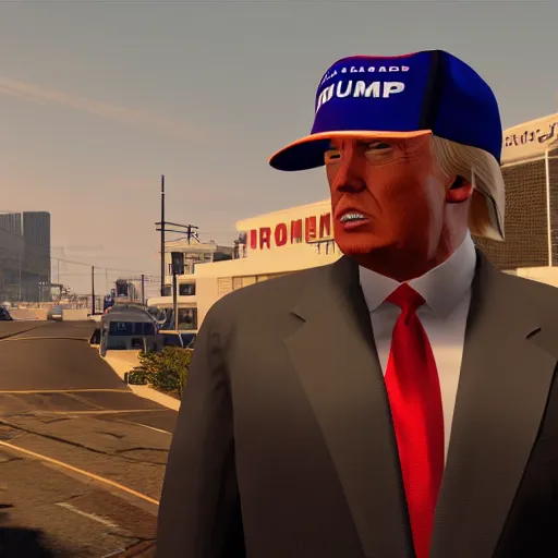 Image similar to Donald Trump in GTA V, 8K