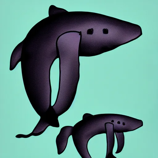 Image similar to simple cartoon art of a whale