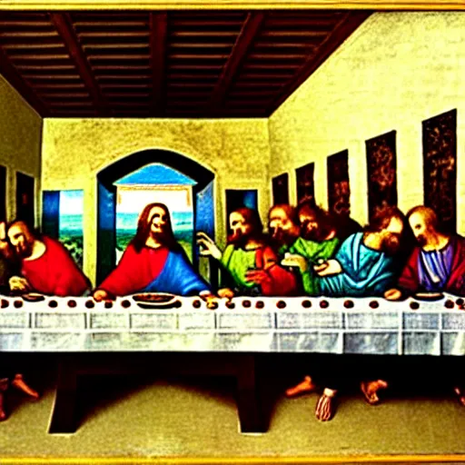 Prompt: the last supper by leonardo da vinci