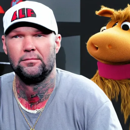 Image similar to fred durst starring as alf tv series, tv still, 8 k