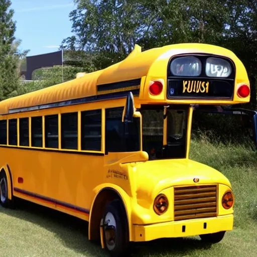 Image similar to a giant spider made out of schoolbus, a school bus in the shape of a spider