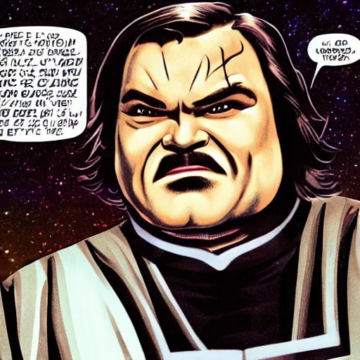 Image similar to jack black as a character in star trek tos, comicbook