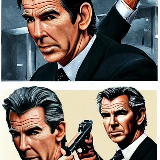 Prompt: concept art of pierce brosnan in casino royale 2 0 0 6, extremely detailed