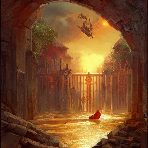 Image similar to The gates of Heaven by Marc Simonetti, 8k