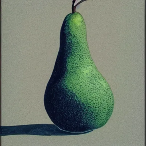 Prompt: a photo of a pear made of glass, photorealistic