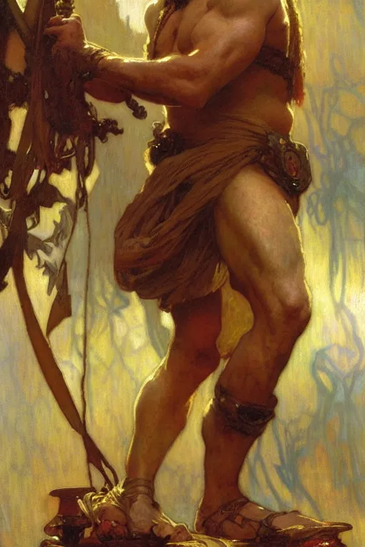 Image similar to hercules, painting by gaston bussiere, craig mullins, greg rutkowski, alphonse mucha