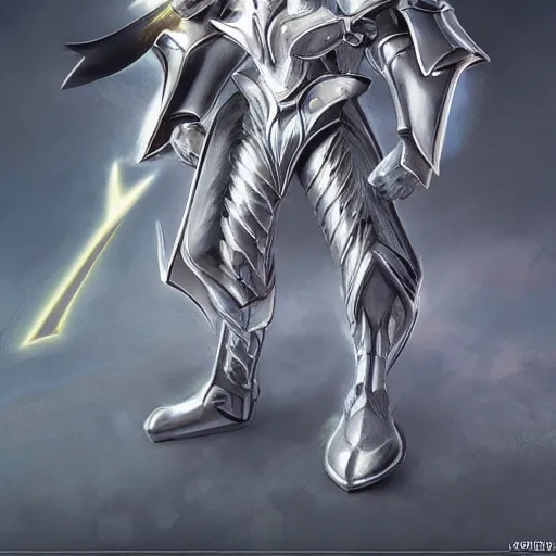 Image similar to A silver zodiac knight from saint seiya using an armor of a Pikachu constelation by Stanley Artgerm Lau, WLOP, Rossdraws, ArtStation, CGSociety, concept art, cgsociety, octane render, trending on artstation, artstationHD, artstationHQ, unreal engine, 4k, 8k,