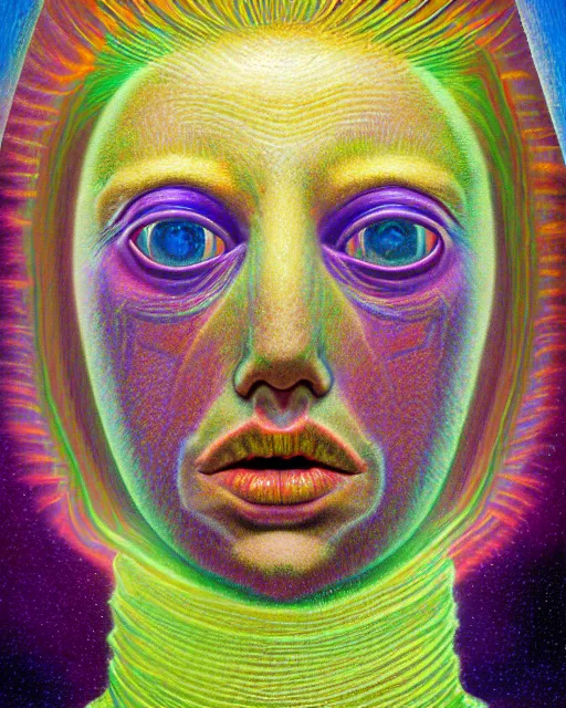 Prompt: portrait ultra dimensional maggie simpson entity, accidentally tripping on dmt and acid, psychedelic experience, overwhelming psychosis of self realization and burning awakening, ultra high definition, unreal engine 5, hyperrealism, masterpiece composition, by casey weldon, barclay shaw 8 k photorealistic