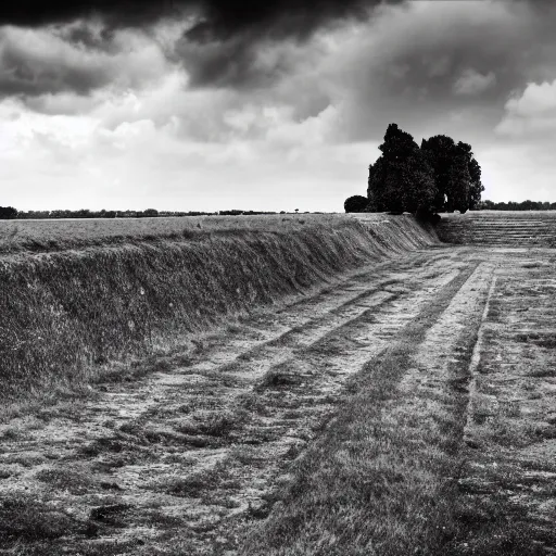 Image similar to World War 2 Battlefield desktop background, trenches, grey sky