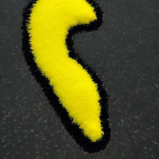 Prompt: pacman made of yellow snow, photography