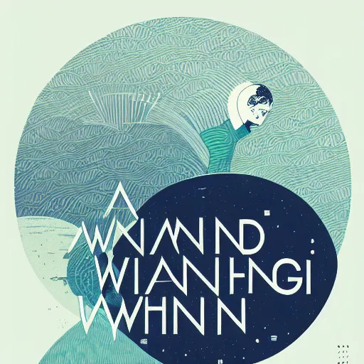 Image similar to a wandering mind, logo, simple white background victo ngai, kilian eng