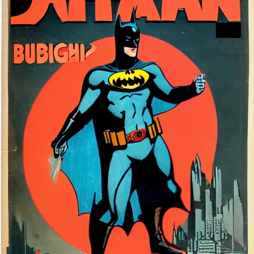 Prompt: pulp magazine cover of the batman