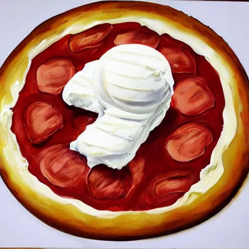 Image similar to cel - shaded picture of ice cream pizza, 1 0 8 0 p award - winning painting