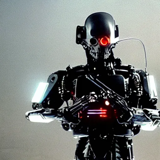 Image similar to movie still of a cool cyborg, cinematic composition, cinematic light, by john carpenter