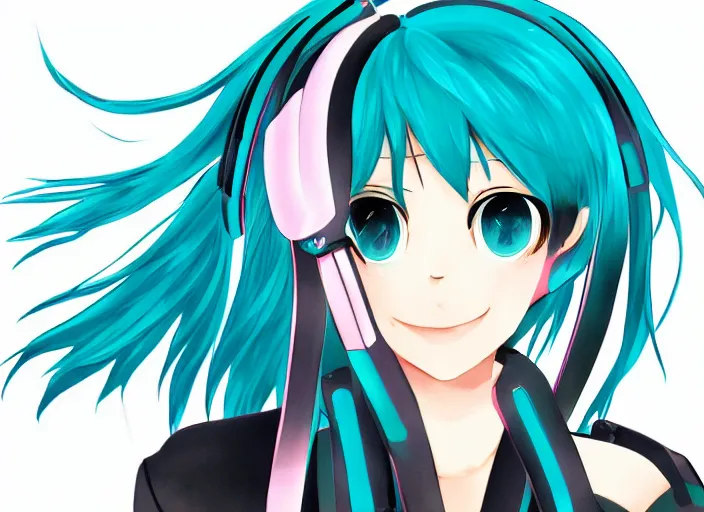 Prompt: Hatsune Miku digital art, watching the stars at night, beautiful contour shading