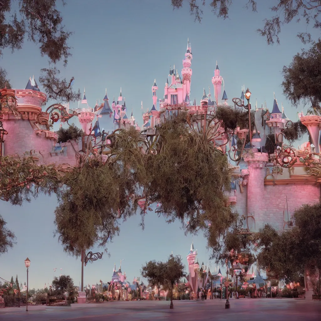 Prompt: a dreamy photo of Disneyland by Todd Hido