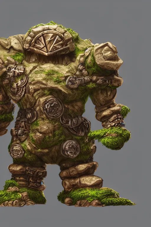 Image similar to zelda fantasy art giant golem troll wood rock greeble gemstone, global illumination ray tracing hdr fanart arstation by sung choi and eric pfeiffer and gabriel garza and casper konefal