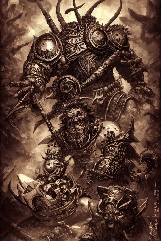 Image similar to chaos dwarf, fantasy, warhammer, highly detailed, digital art, sharp focus, trending on art station, kentaro miura manga art style