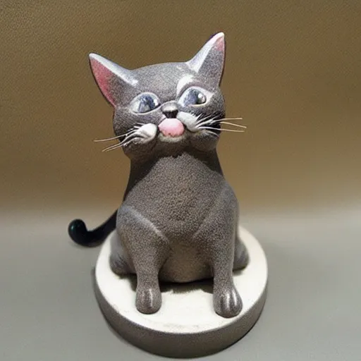 Image similar to figurine of cute cat with knife