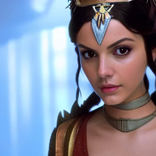 Prompt: victoria justice as princess padme in star wars episode 3, 8 k resolution, cinematic lighting, anatomically correct