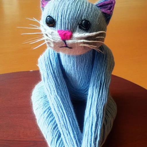 Image similar to cat made from yarn