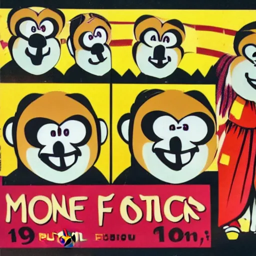 Prompt: public information film from the 1 9 7 0 s monkey faces