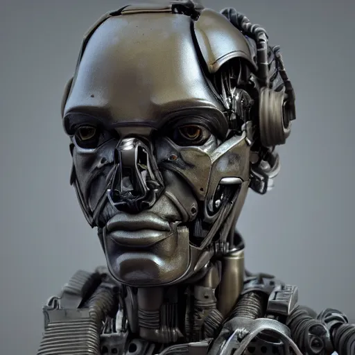 Image similar to 3 d render melted military cyborg humanoid sculpture, chrometype, liquid metal, neotribal, raytraced, volumetric lightning, 8 k by wlop, innate studio h - 1 0 0 0 w - 1 0 0 0