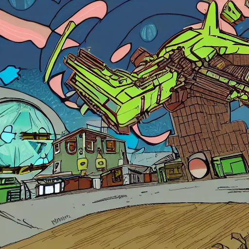 Image similar to nuketown 2 0 2 5 in the art style as nekroxiii,