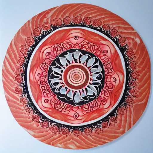 Prompt: salmon mandala