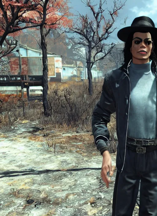 Prompt: Michael Jackson in fallout 4