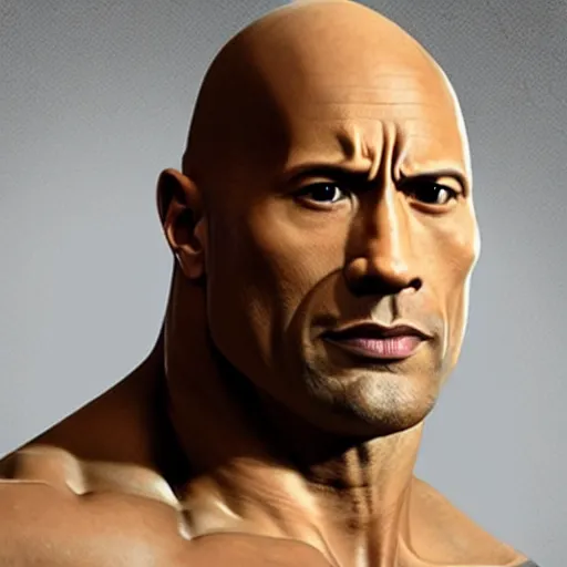 Image similar to horrifying concept art of a dwayne the rock johnson